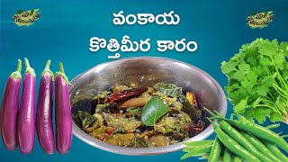VANKAYA KOTHIMEERA KARAM || వంకాయ కొత్తిమీర కారం || BRINJAL CURRY ||MAA GODARI VANTALU