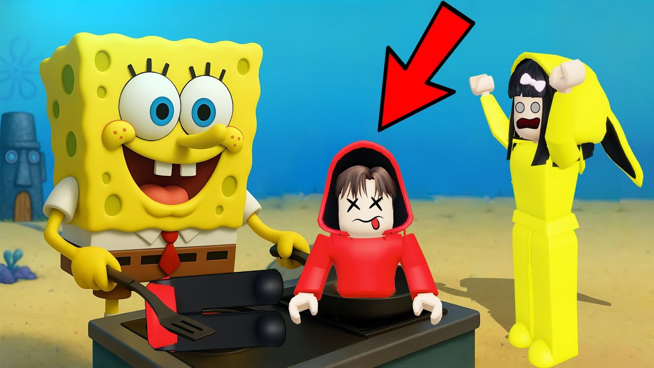 Yuta, Mio Dan Baby Celine Mencari Resep Rahasia Craby Patty Spongebob || ROBLOX