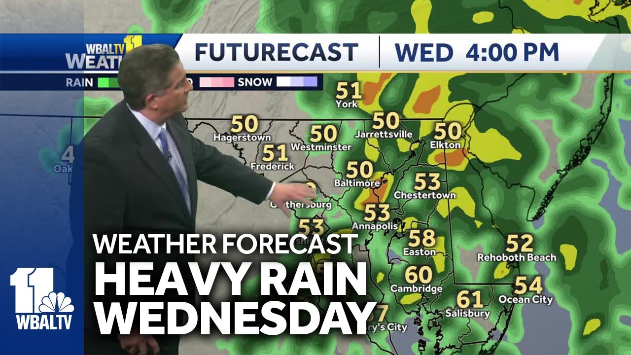 Heavy rain coming Wednesday to Maryland - YouTube