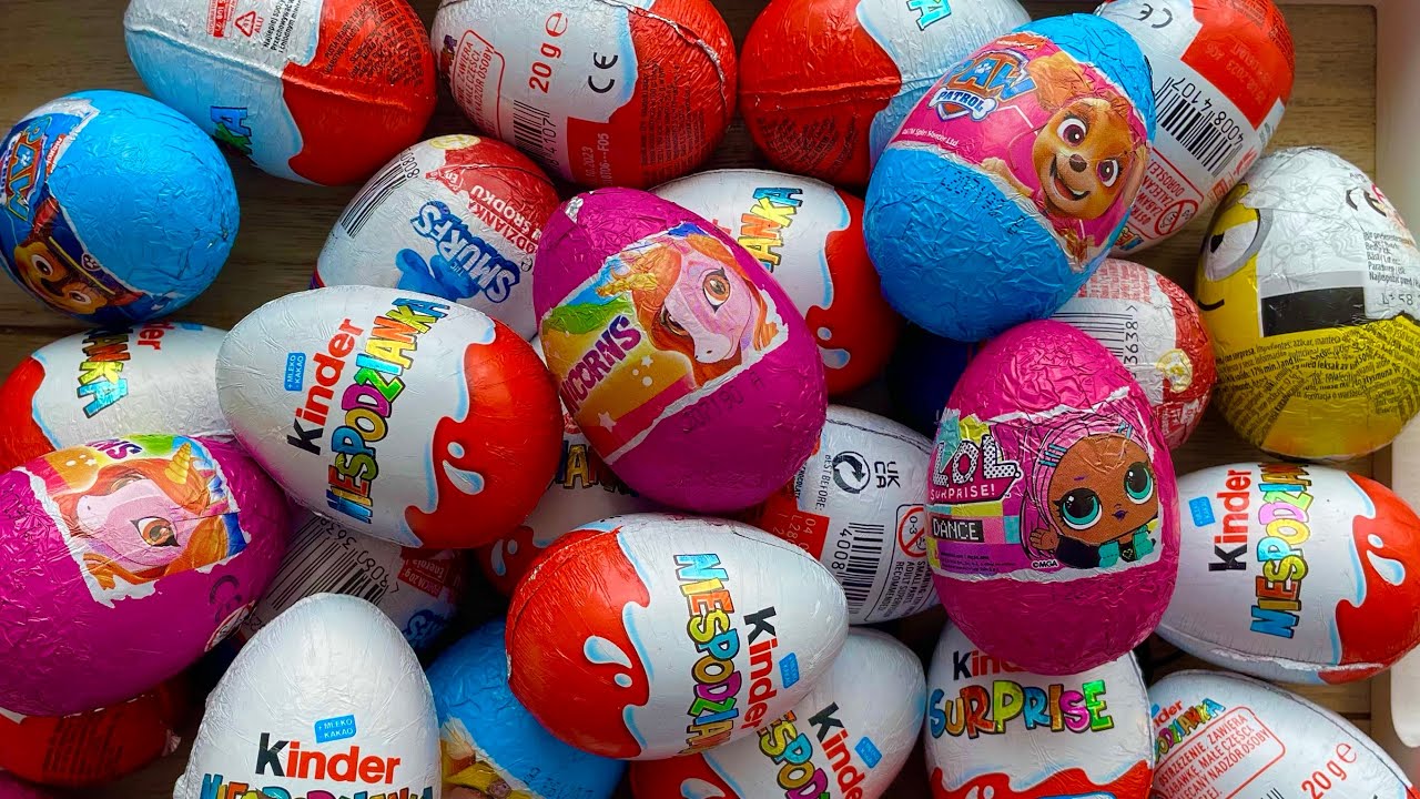 Kinder Joy Opening ASMR Satisfying Video A Lot Of Kinder Joy Eggs