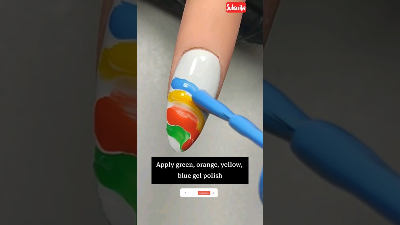 #57 Rainbow Nail Art Tutorial At Home💚