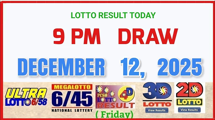 Lotto Result Today 9pm Draw December 12, 2025 PCSO 