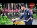 Plein air painting with kangkan das outdoor  kangkandaswatercolor