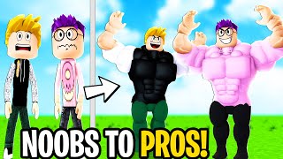 Can We Go From NOOBS To PROS In WEIGHTLIFTING SIMULATOR?! (FUNNY MOMENTS)