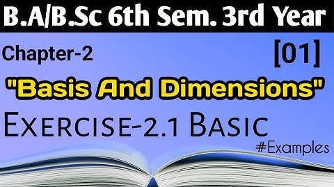 Exercise 2.1 Basics and Dimensions || Chapter 2 || B.Sc 3rd Year Linear Algebra Math