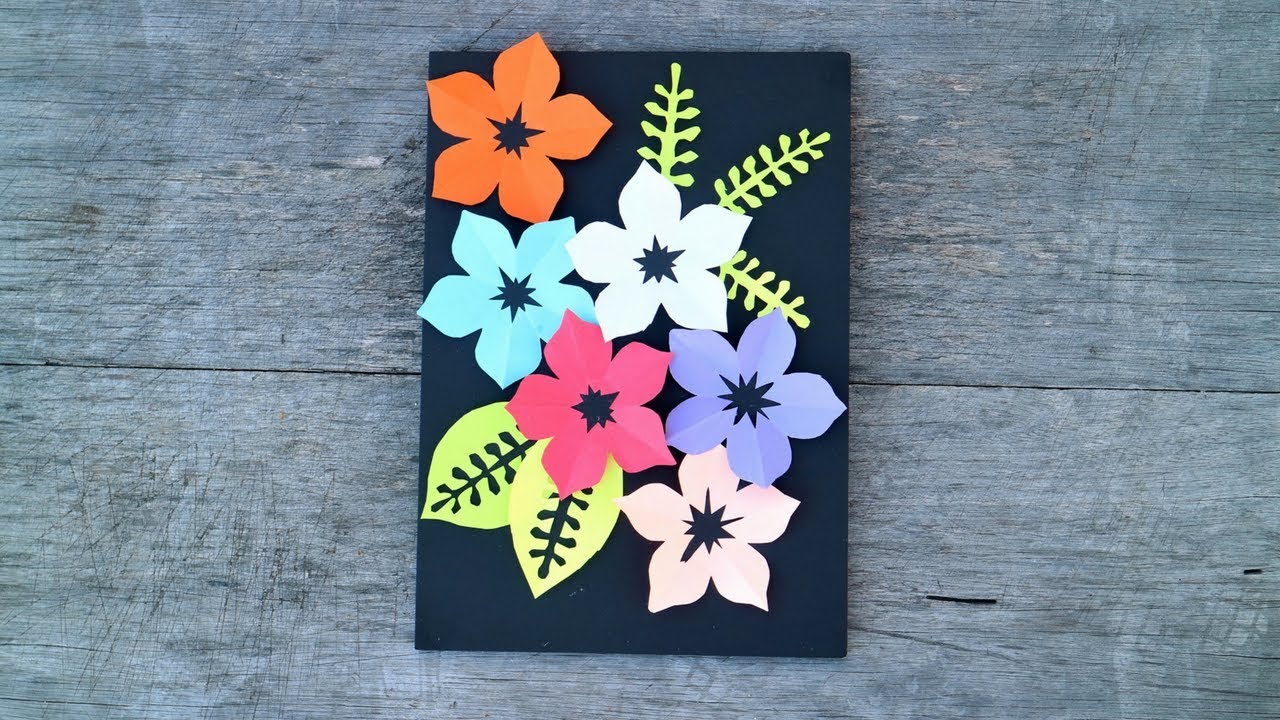 Paper flower wall decorCanvas flower wall arteasy diy wall decor