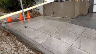 Veterans concrete,..7% cure @ lampblack city sidewalk / Silver smoke  driveway