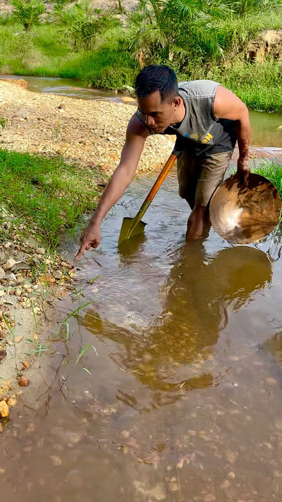 very amazing, traditional miners have successfully discovered a rich river of gold #short #gold
