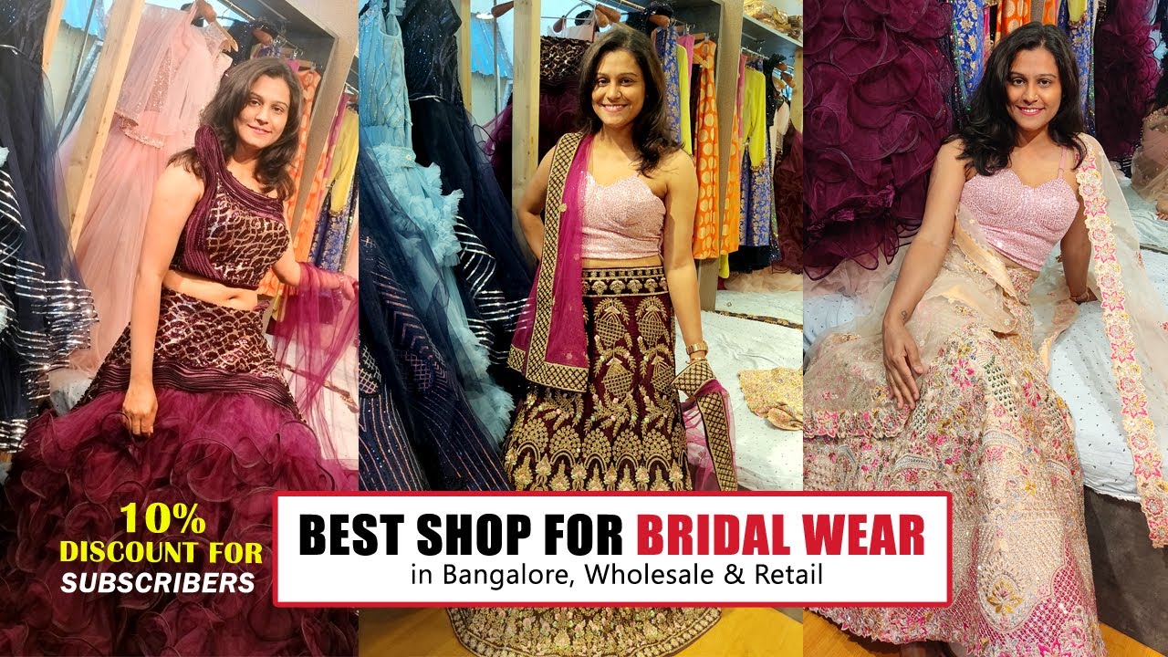 Cheapest shop for Bridal Lehengas and Gowns in Commerical street Bangalore MALIKAA Couture