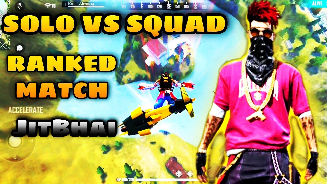 Solo vs squad ff ranked match op game play // jitbhai @JitGaminG - YouTube