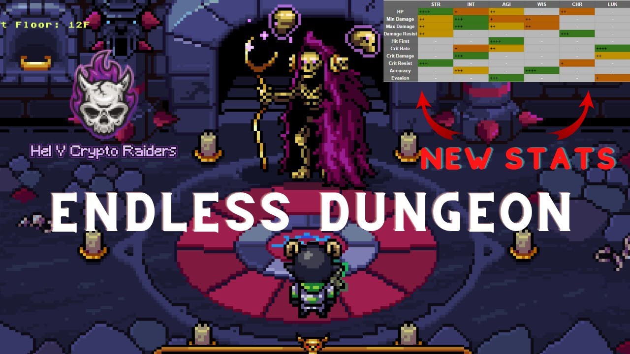 Crypto Raiders - Endless Dungeon and Stat Rework