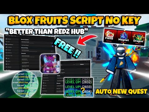 New *OP* Blox Fruits Script No Key - Auto Quest, Auto Farm, Raid, Dungeon, Fruit ESP & More! 🔥