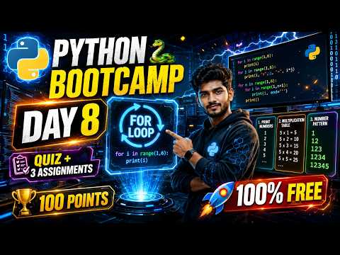 Python Bootcamp Day 8 Assignment & Quiz | For Loop Programs | ManaTrick