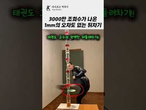 3000만 조회수가 나온 1mm의 오차도 없는 완벽한 뒤돌아차기 #격투기 #태권도 #taekwondo thumbnail