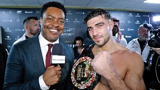 LOCKER ROOM Tommy Fury after BIGGEST WIN OF HIS LIFE vs Jake Paul