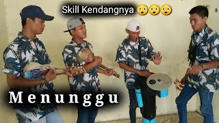 Menunggu Dangdut koplo Versi Pengamen Jalanan Cirebon Cover ukulele dan cover Kendang Paralon