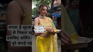 Sherlyn Chopra Spotted In Yellow Saree