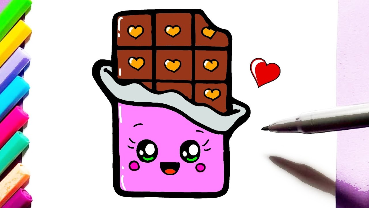 Desenhos kawaii  Chocolate drawing, Cute drawings, Kawaii drawings