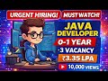 #latest | #Java Developer | #Jobs for #Fresher | 0-1 Year Experience | 3 vacancy| #urgent Hiring