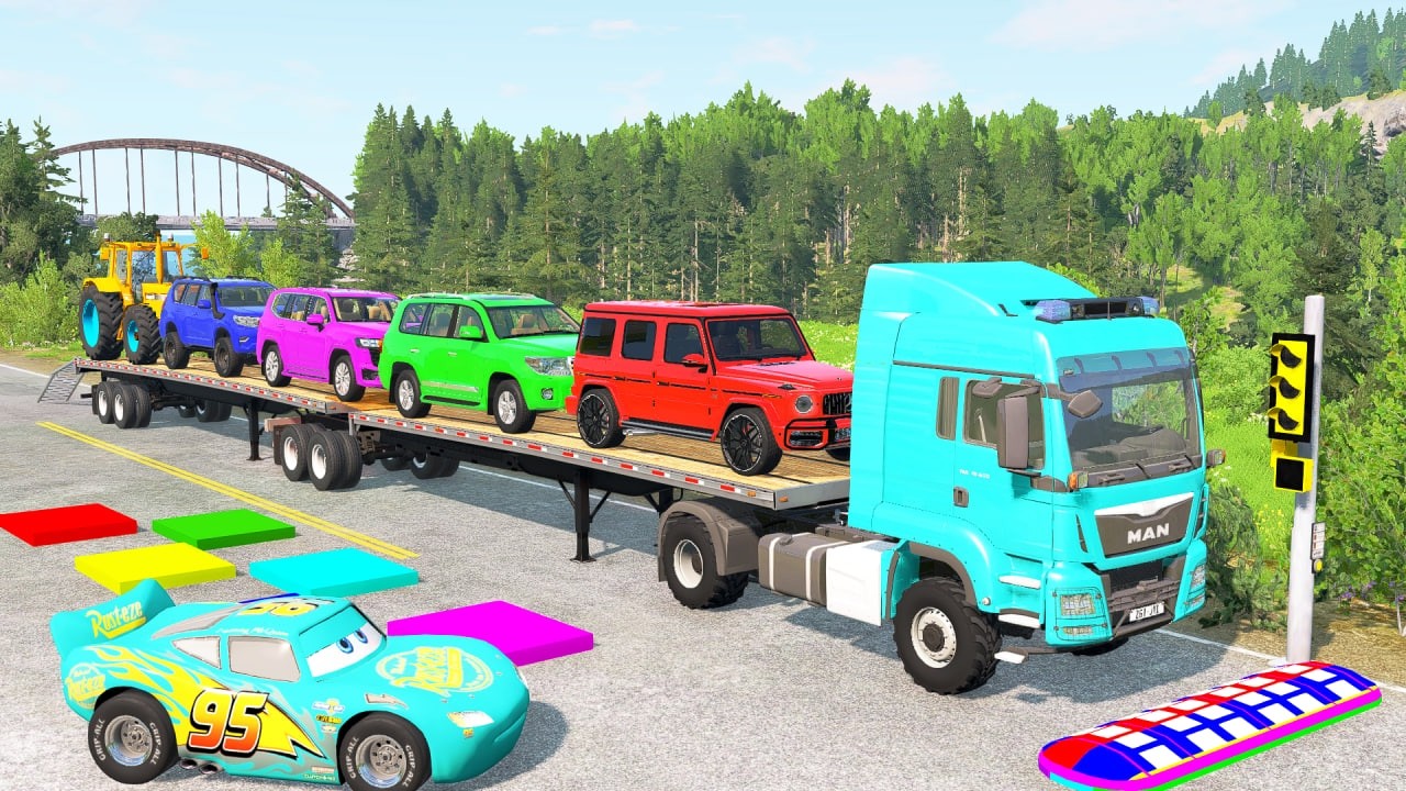 Truck vs Road Hazards - Pothole Destruction - BeamNG.drive