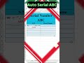 🔢 Excel ABC Function for Auto Serial Number | সহজ ট্রিক দিয়ে সিরিয়াল নাম্বার দিন #excel#exceltips