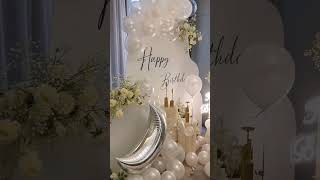 Beautiful White Theme Birthday Party Decoration