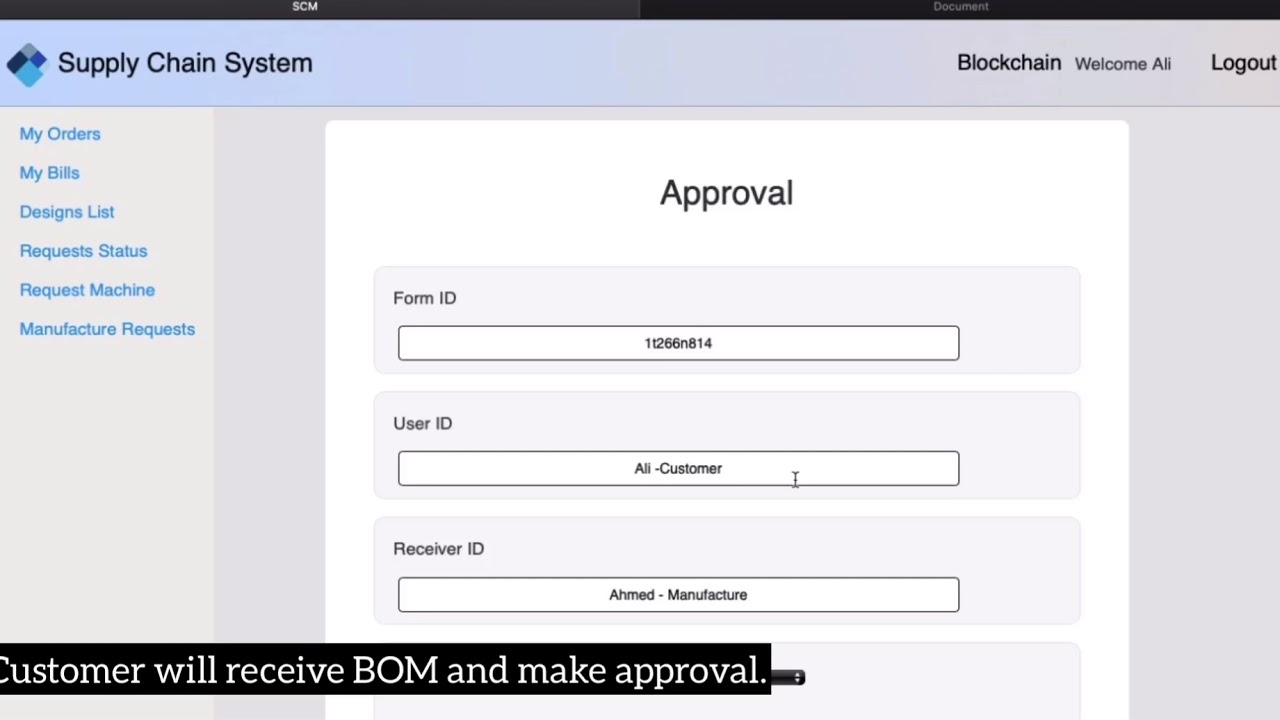 Project S192029 Blockchain architecture for supply chain application