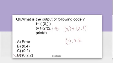 Python: MCQs on Tuples