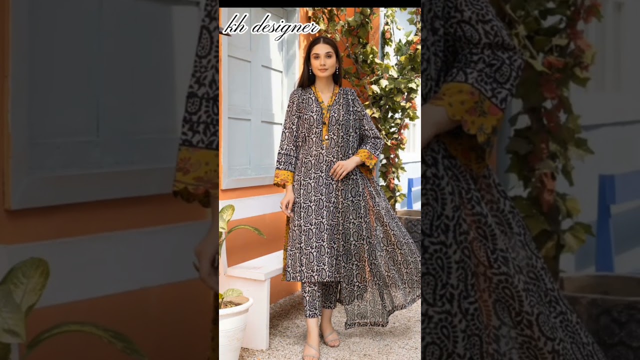 3 piece lawn dress designs 2024||print lawn long shirts designs 🤩