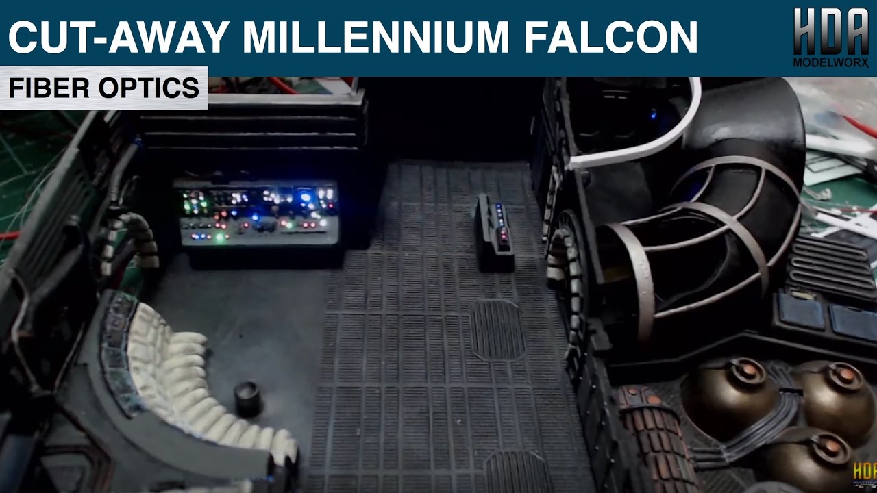 fiber optic หมาย ถึง  Update 2022  Star Wars - Millennium Falcon - Cut Away Model Kit Build Part 7 - Fiber Optic Lighting