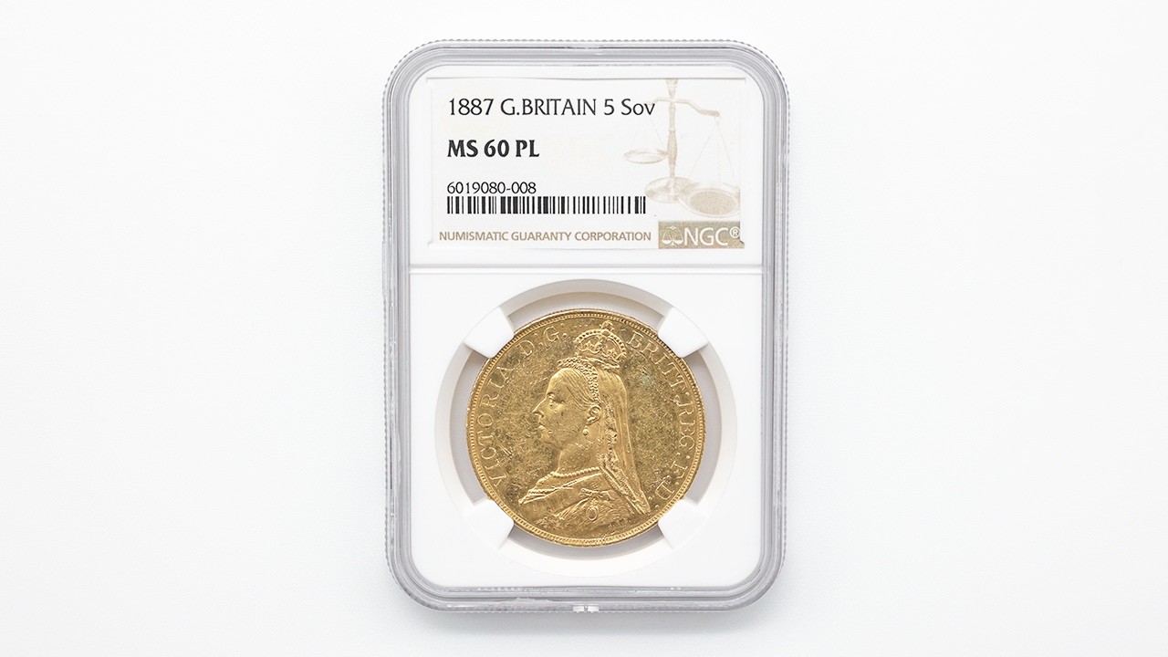 1887 英国（イギリス） ヴィクトリア女王 ジュビリーヘッド 5ポンド（5