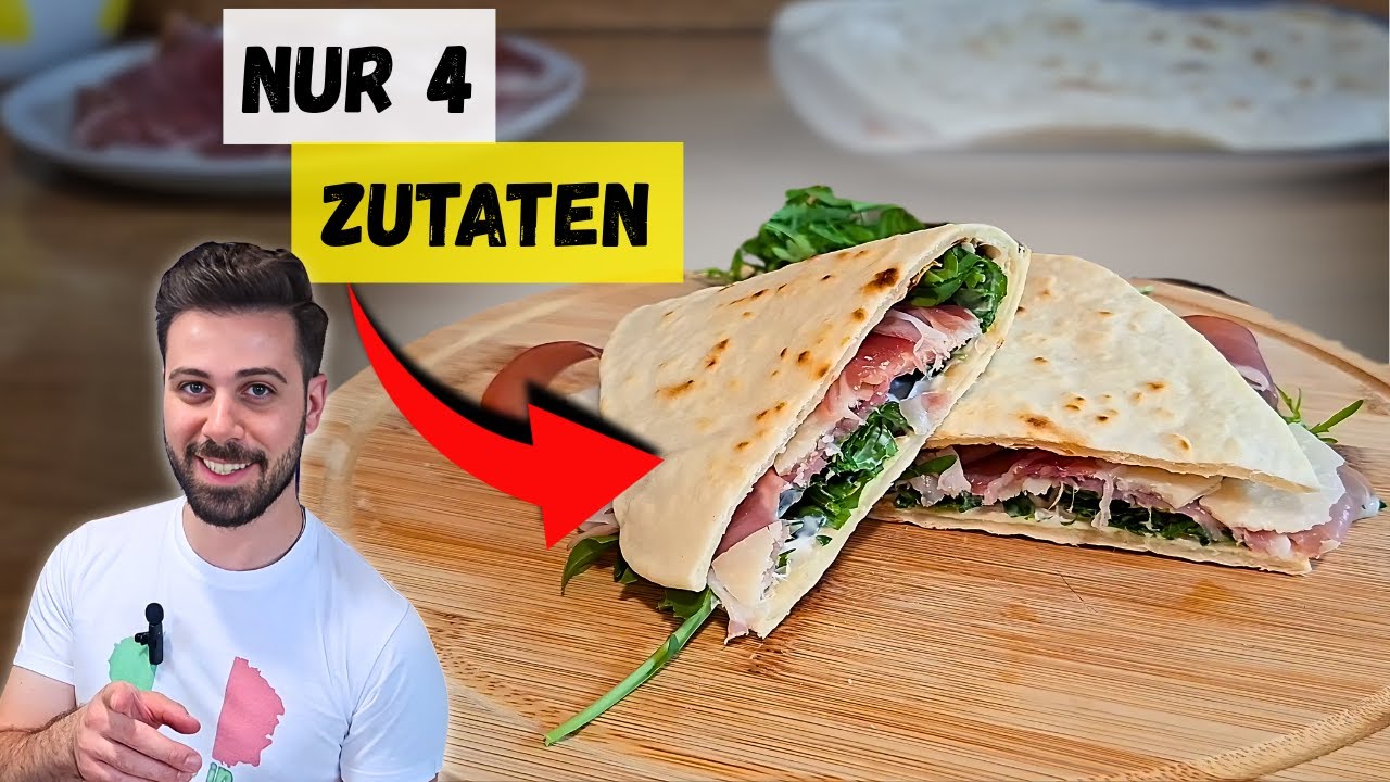 Die PERFEKTE Piadina: Italiens bestes Fladenbrot mit NUR 4 Zutaten!