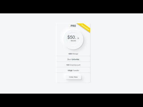 Neumorphism Pricing Table