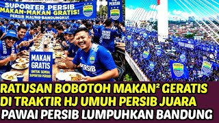 Hundreds of Persib Fans Attended a Free Meal at a Party Treated by HJ Umuh Membiru at the Gedung ...