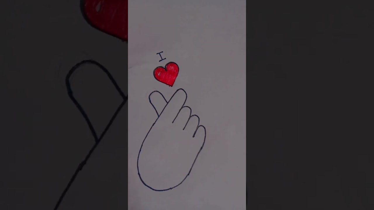 Finger Heart ❤️ pencil Drawing Easy