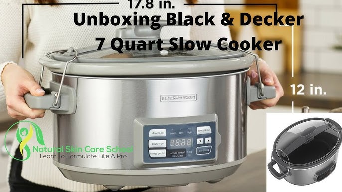 BLACK+DECKER 7-Quart Digital Slow Cooker with Chalkboard Surface, Slate,  SCD4007