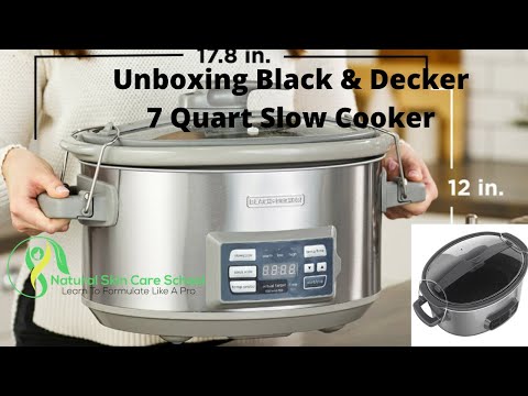 Unboxing the BLACK+DECKER 7 Quart Programmable Slow Cooker with Digital  Timer and Chalkboard Surface 