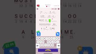 Solving level 24 on cryptogram