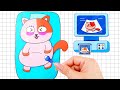 Paperdiy pregnant cat  mother cat is pregnant with many kittens and happy cat family  asmr