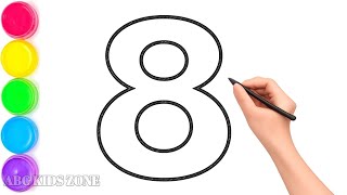 Drawing and Coloring Numbers with Crayons 🌈 Learn Colors in English