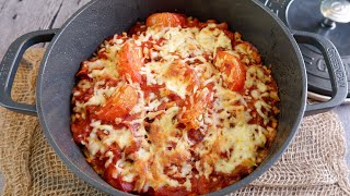 Hong Kong Style Baked Pork Chop Rice 港式焗猪扒饭 Cheese & Tomatoes over Chinese Fried Rice | Chinese Rice