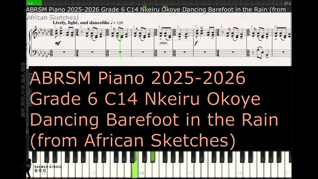 ABRSM Piano 2025 2026 Grade 6 C14 Nkeiru Okoye Dancing Barefoot in the Rain from African Sketches