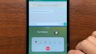 Samsung Galaxy Tab A 8.0 2019 Split Screen View: WhatsApp Chat vs Cellular Incoming Call screenshot 4