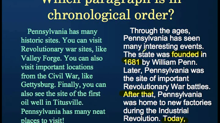 Chronological Text Structure