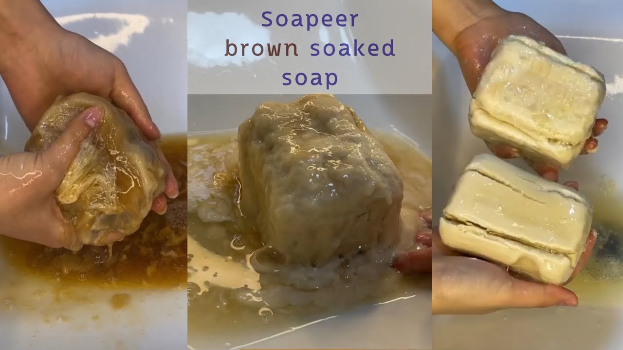[IG : soapeer] laundry & brown soaked soap edit compilation