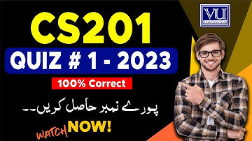 CS201 QUIZ # 1 Solution 2023 | Live Attempt by the Merciful Academy