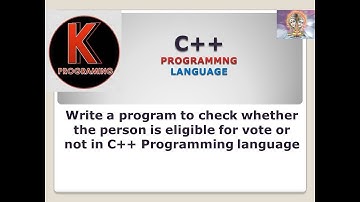 Write a program to check whether the person is eligible for vote or not in C++ Programming language