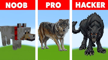 NOOB VS PRO VS HACKER Pixel art Wolf І Minecraft