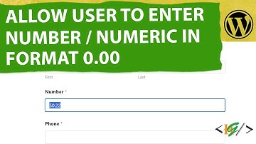 How to Allows Users to Enter Numeric Values in Field in the Format 0.00 in form WPForms WordPress