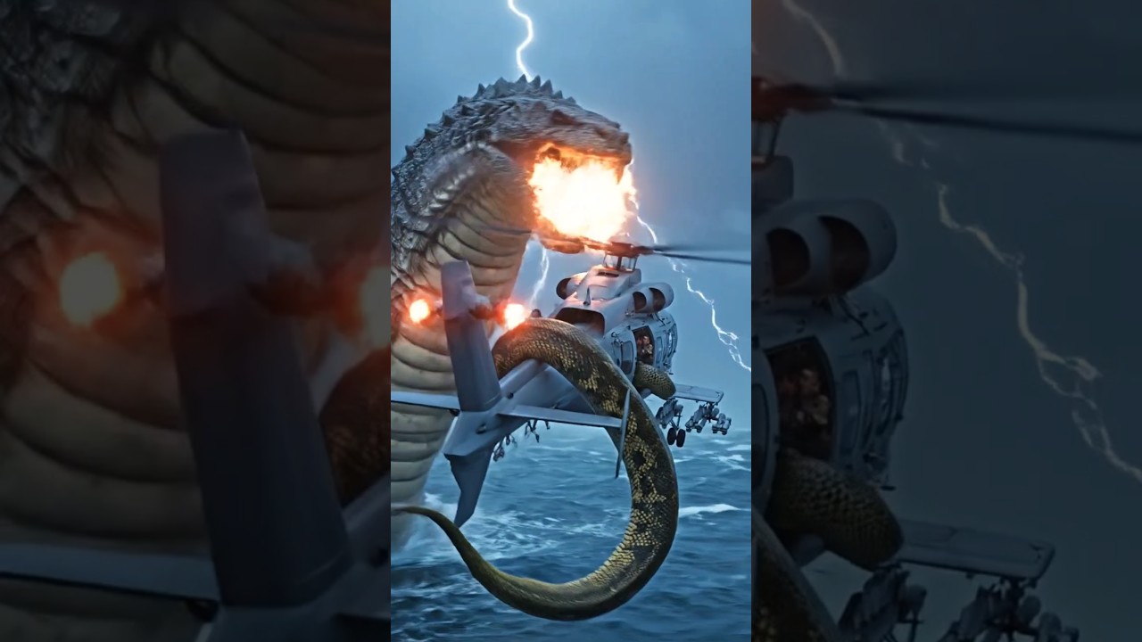 Green anaconda and titanoboa snake fight 